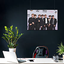 Плакат "БТС, біля стіни з логотипами, Bangtan Boys, BTS", 40×60см, фото 4