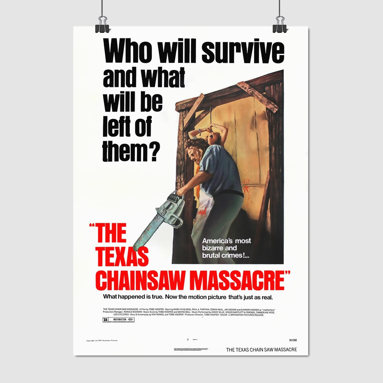 Плакат "Техаська різанина бензопилою, Texas Chainsaw Massacre (1974)", 60×43см