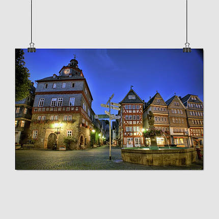 Плакат "Німеччина, Херборн, нічний ринок, Herborn", 38×60см, фото 1