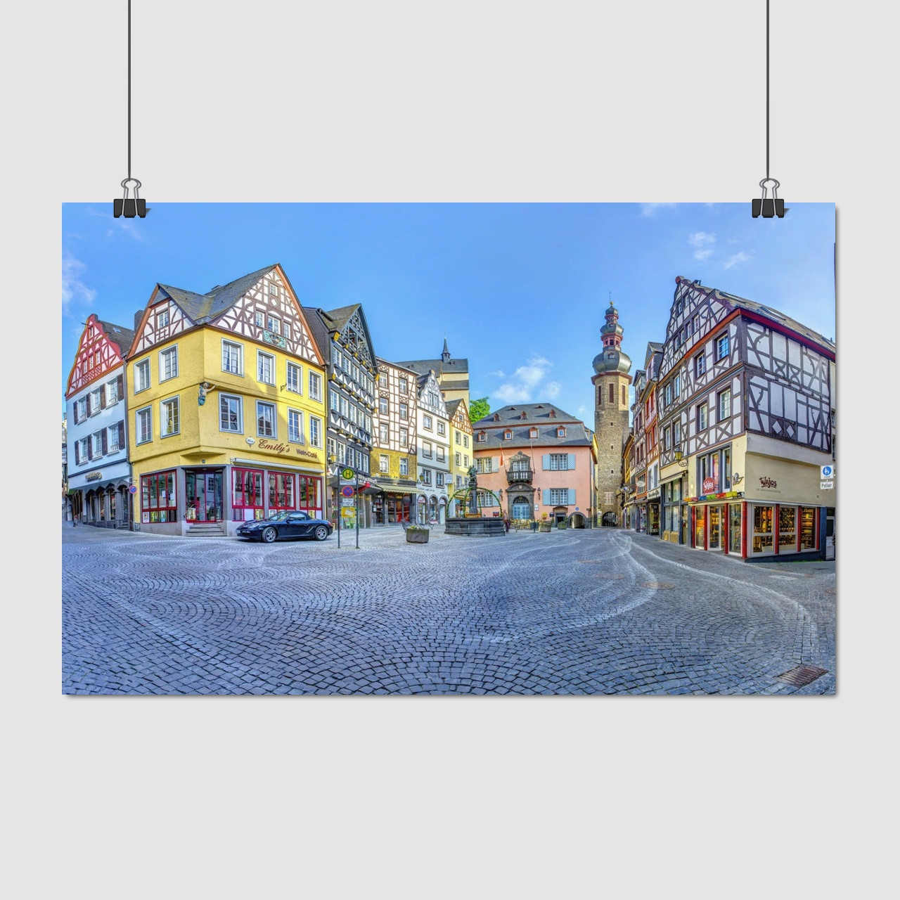 Плакат "Німеччина, вулиці Кохема, Cochem", 38×60см