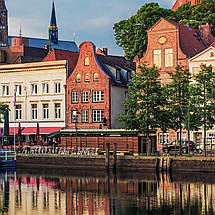 Плакат "Німеччина, Любек, річка та відображення будинків", 43×60см, фото 2