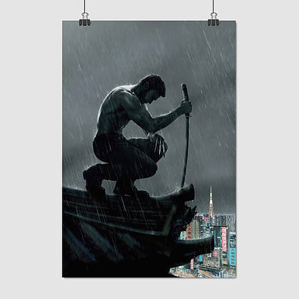 Плакат "Росомаха, Логан з мечем на даху, Wolverine", 60×41см, фото 1