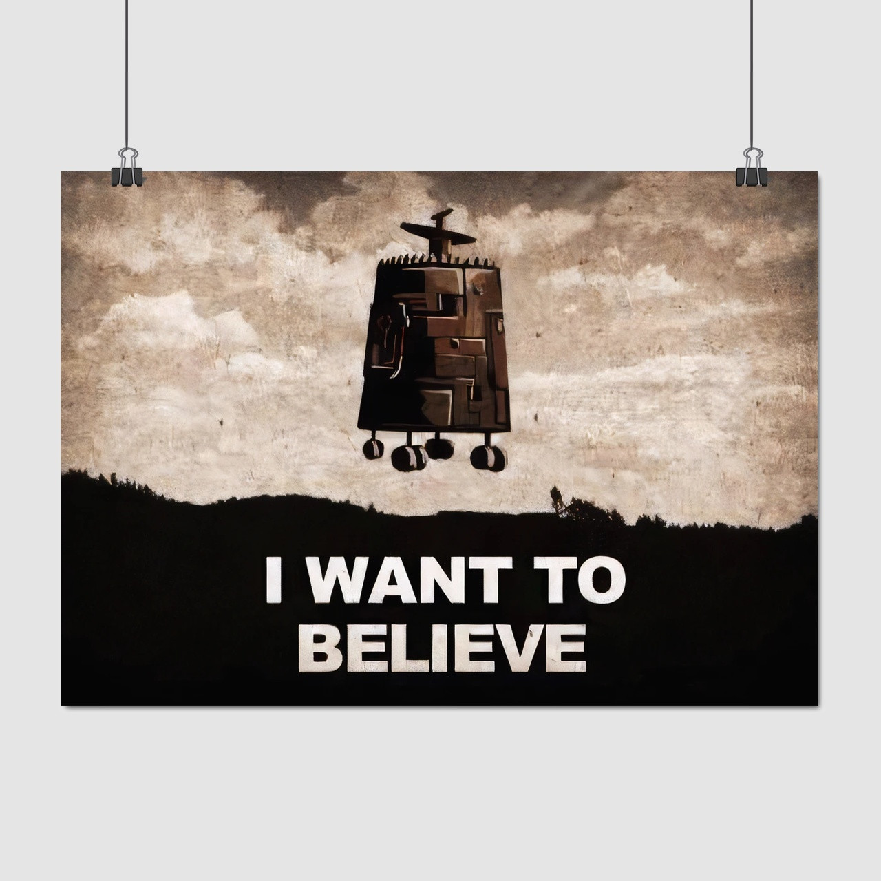 Плакат "Кін-дза-дза! Пепелац на Плюкє, Секретні матеріали, I want to believe, X-Files", 43×60см