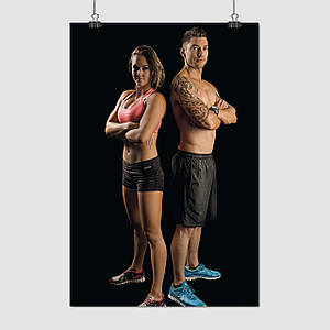 Плакат "Хлопець і дівчина, спортсмени", 60×43см