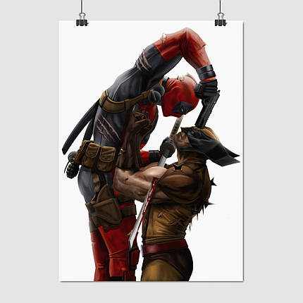 Плакат "Дедпул та Росомаха, Wolverine, Deadpool", 60×43см, фото 1