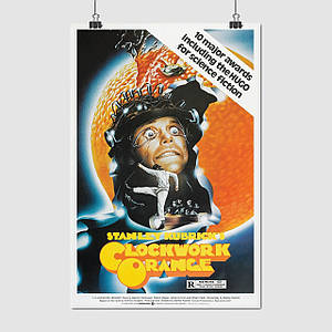 Плакат "Механічний апельсин, Стенлі Кубрик, Clockwork Orange (1971)", 60×40см