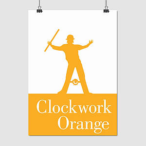 Плакат "Механічний апельсин, Стенлі Кубрик, Clockwork Orange (1971)", 60×39см