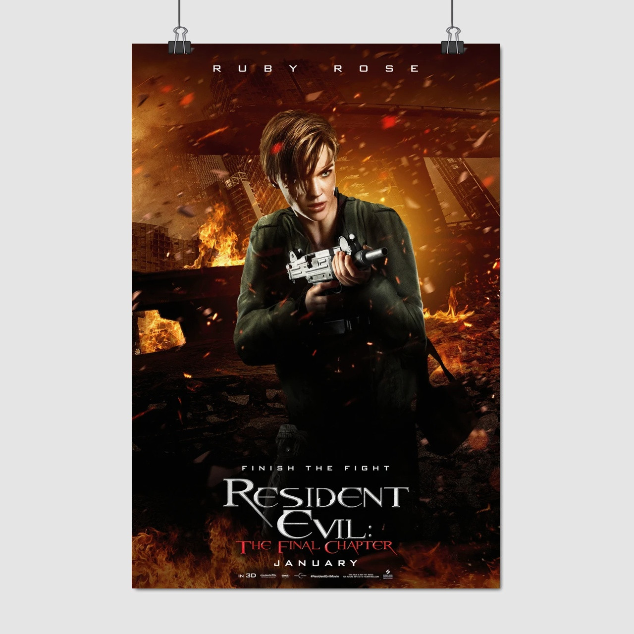 Плакат "Оселя зла: Фінальна битва, Resident Evil: The Final Chapter (2016)", 60×43см