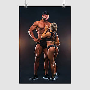 Плакат "Хлопець і дівчина, спортсмени", 60×40см