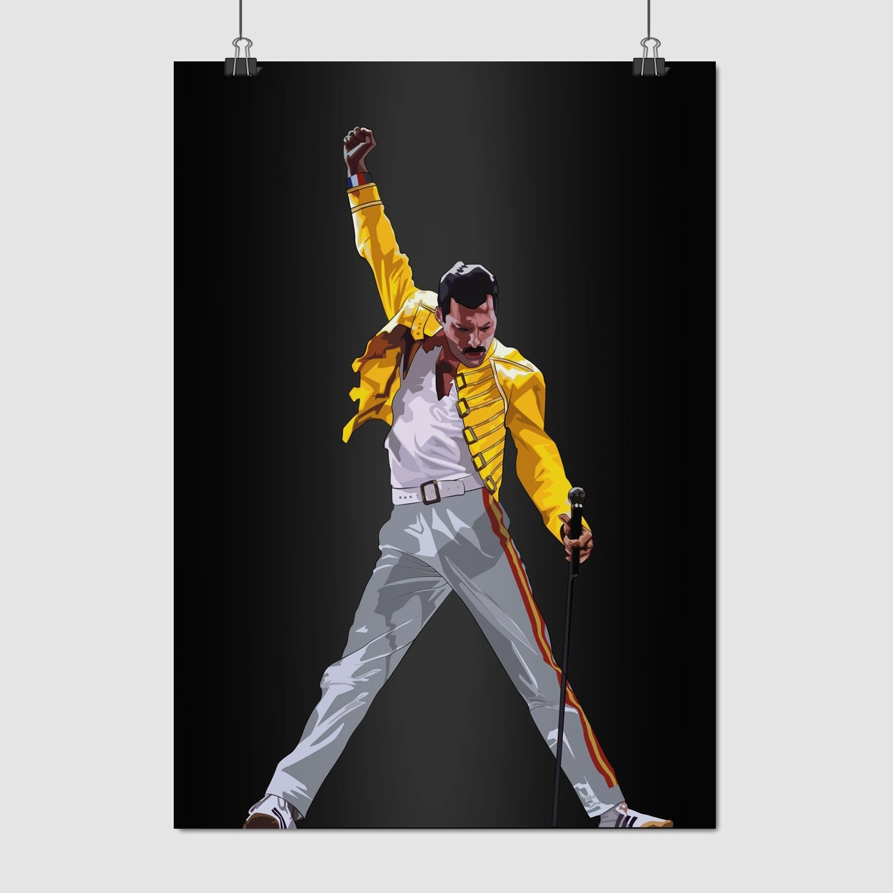 Плакат "Фредді Мерк'юрі, Freddy Mercury, Queen", 60×43см