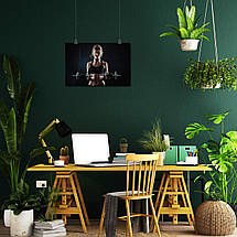 Плакат "Дівчина тримає дві гантелі", 40×60см, фото 5