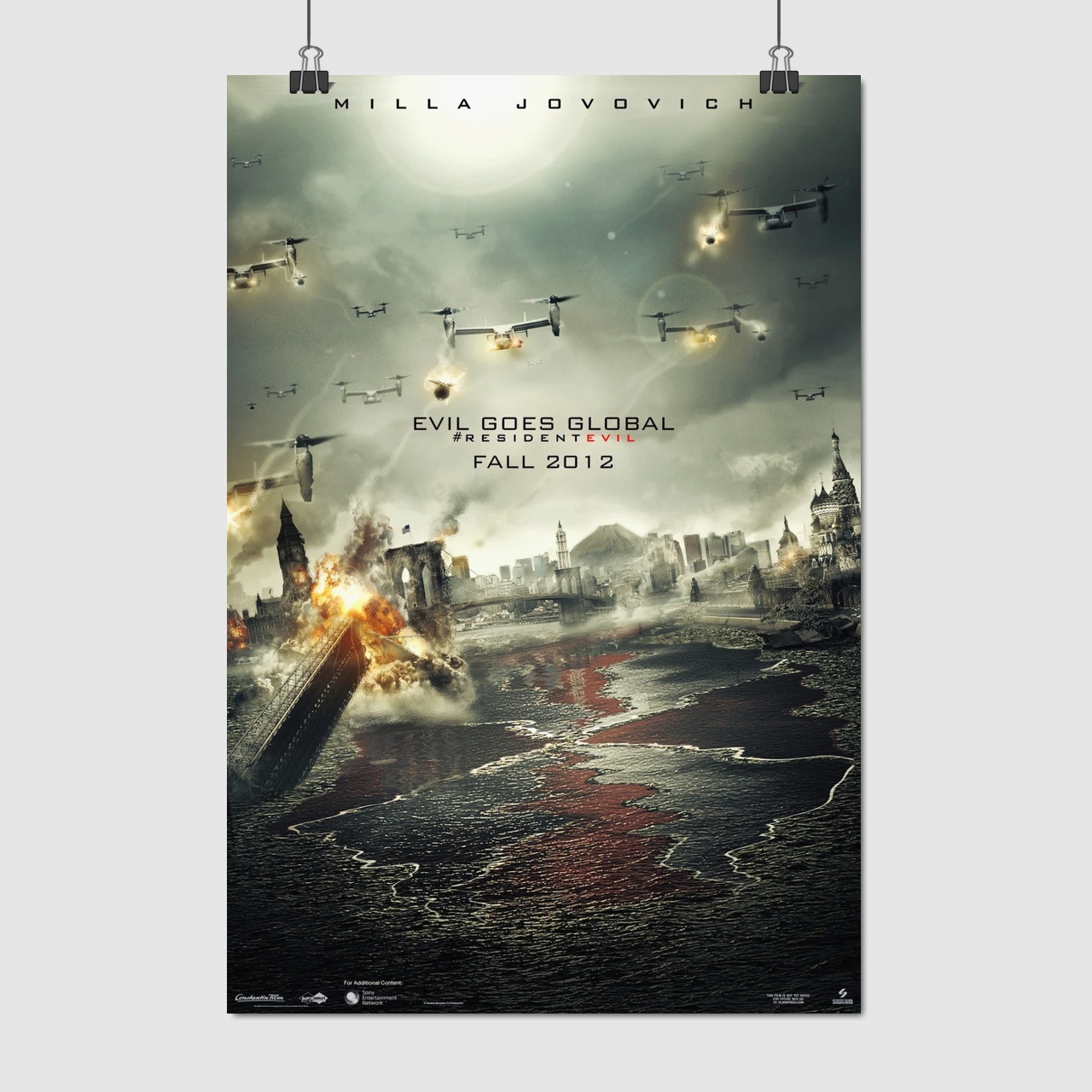 Плакат "Оселя зла: Відплата, Resident Evil: Retribution (2012)", 60×41см