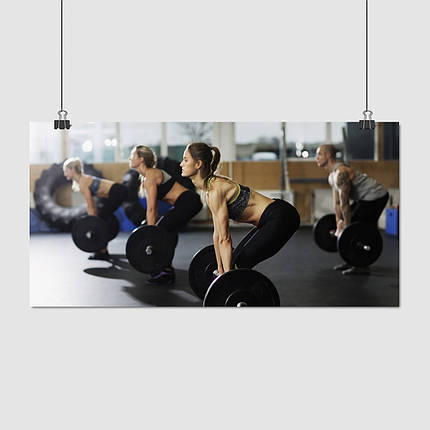 Плакат "Тренування зі штангою", 30×60см, фото 1