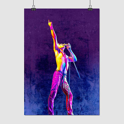 Плакат "Фредді Мерк'юрі, Freddy Mercury, Queen", 60×43см, фото 1