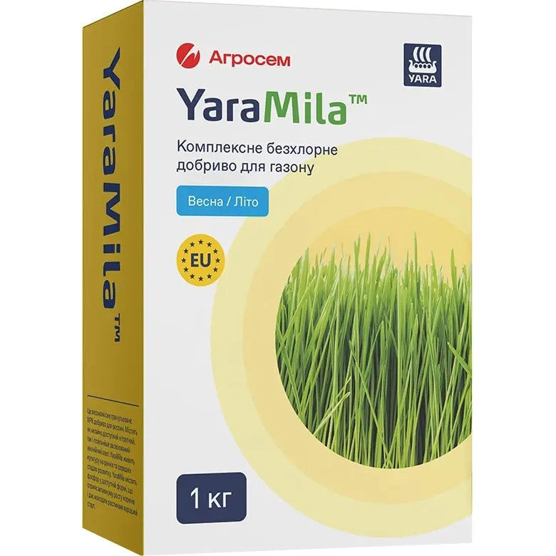 Комплексне безхлорне добриво для газону Yara Mila (Весна - Літо), 1 кг