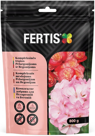 Добриво для пеларгоній та бегоній Fertis (NPK 12-8-16+МЕ), 0,8 кг, фото 1