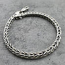 Чоловічий срібний браслет Хвіст Дракона. Срібний браслет чоловічий круглий. Діаметр 5 мм / довжина 19 см, фото 7