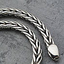 Чоловічий срібний браслет Хвіст Дракона. Срібний браслет чоловічий круглий. Діаметр 5 мм / довжина 19 см, фото 6