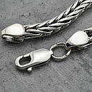 Чоловічий срібний браслет Хвіст Дракона. Срібний браслет чоловічий круглий. Діаметр 5 мм / довжина 19 см, фото 10