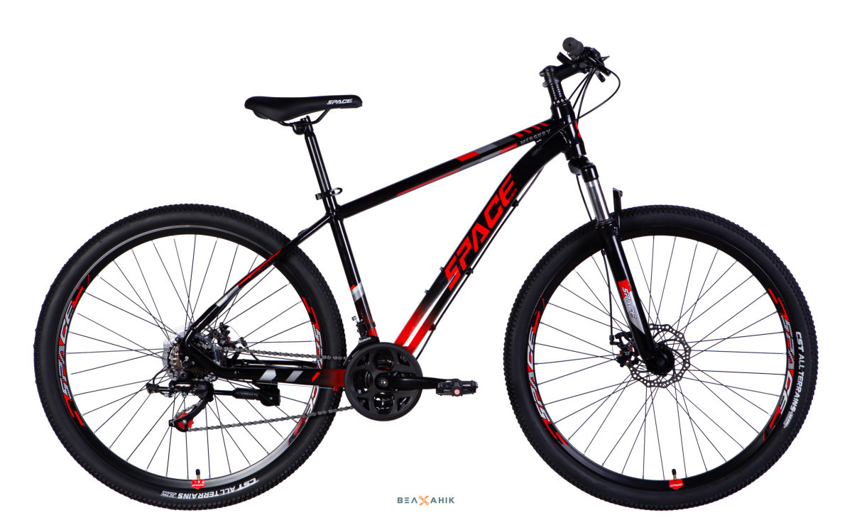 Велосипед 29" SPACE MERCURY DD FR (рама 18") AL чорно-червоний