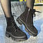 Черевики жіночі чорні замшеві на шнурівці. Демісезонні. 36-41 розміри, фото 8