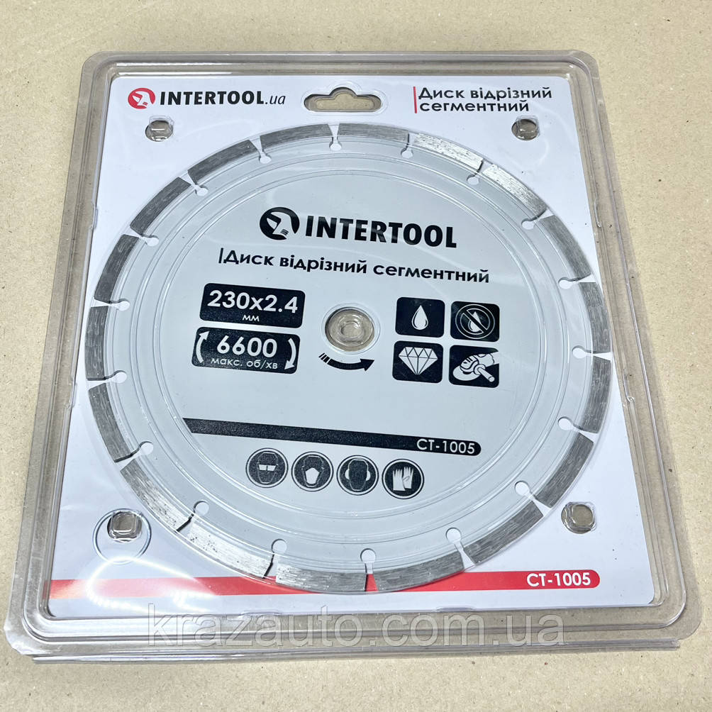 Диск відрізний сегментний алмазний, 230 мм, 16-18% INTERTOOL CT-1005