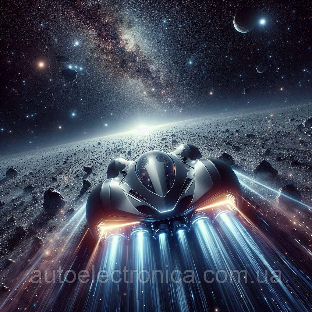 Картина на полотні "A Futuristic Car Drifts Through the Vastness of Space" | FCS 7.2, фото 1