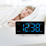 Годинник настільний з радіо Technoline WT460 Blue LED Black/Silver (WT460 blaue LED), фото 7