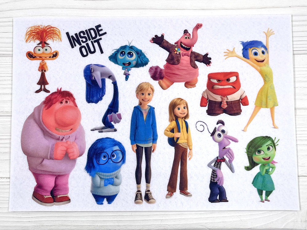 Фетр з принтом Думками навиворіт. Inside Out (Корейський жорсткий 1,2 мм)