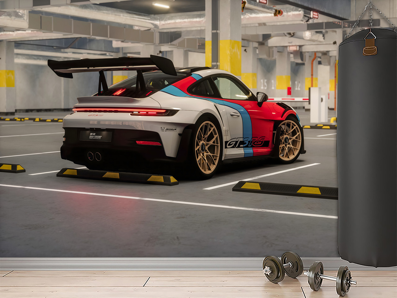 Фотошпалери 3д на стіну самоклеючі плівка Oracal в спальню, кухню, зал "Porsche GT3RS", фото 1