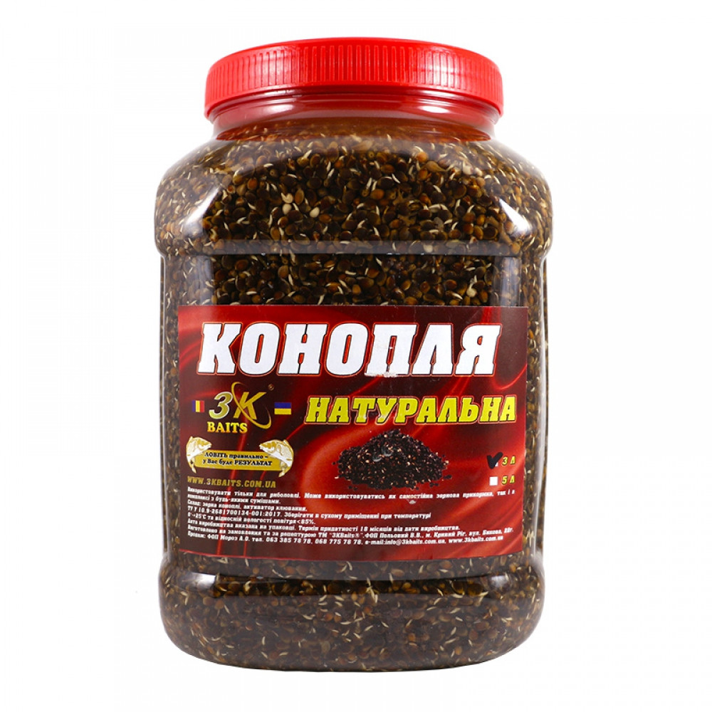 Конопля 3KBaits натуральна 3л, фото 1