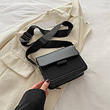Жіноча класична сумка 10461 крос-боді через плече чорна, фото 2