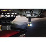 Налобний ліхтар ArmyTek Elf C1 v2 (1000LM, 900mAh, 5000K Samsung LH351D White, USB, IP68, 18350, Магніт, Кліпса), фото 5