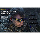 Налобний ліхтар ArmyTek Elf C1 v2 (1000LM, 900mAh, 5000K Samsung LH351D White, USB, IP68, 18350, Магніт, Кліпса), фото 3