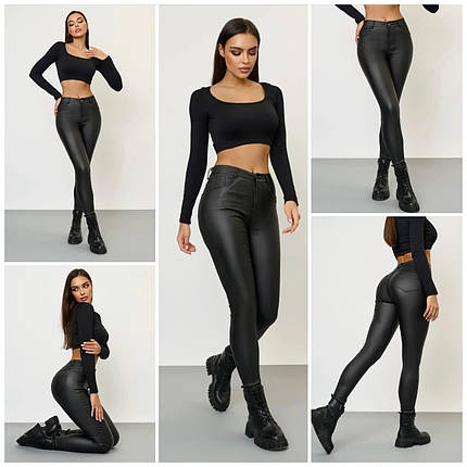 Шикарні жіночі штани, тканина "Еко-Шкіра" 42, 44, 46, 48, 50, 52 розмір 42, фото 1