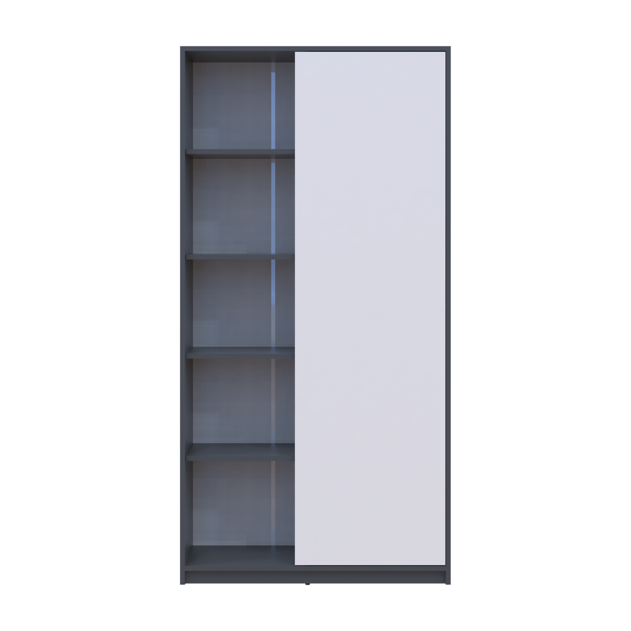 Розпашна Шафа Doros Студент Графіт/Білий 90х38х180 (44900273)