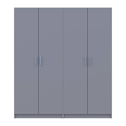 Шафа для одягу Doros Промо Сірий 2+2 ДСП 180х48х204 (80737766), фото 1