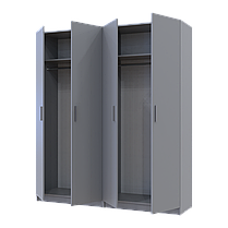 Шафа для одягу Doros Промо Сірий 2+2 ДСП 180х48х204 (80737766), фото 4