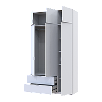 Розпашна Шафа для одягу Doros Лукас Білий 3ДСП 135х50х240 (80737800), фото 2