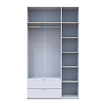 Розпашна Шафа для одягу Doros Лукас Білий 3ДСП 135х50х240 (80737800), фото 5