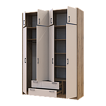 Розпашна Шафа для одягу Doros Ронді с антресолью Дуб Артізан/Кашемір 4ДСП 160х52х236 (80737829), фото 2