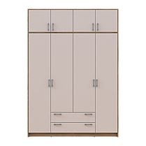 Розпашна Шафа для одягу Doros Ронді с антресолью Дуб Артізан/Кашемір 4ДСП 160х52х236 (80737829), фото 4