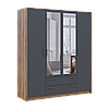 Розпашна Шафа для одягу Doros Ронді з дзеркалом Дуб Артізан/Графіт 4ДСП 160х52х195 (80737826), фото 7