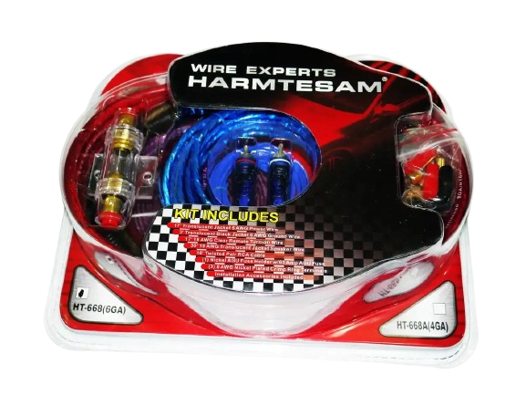 Набір дротів для встановлення підсилювача (саббуфера) kit 1800W H-668, фото 1