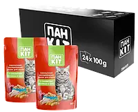 Пан КОТ: Влажный корм для кошек с сочным кроликом 24 шт по 100 г