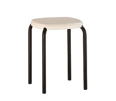 Кухонний табурет Boom black пластик К-01 білий (Новий Стиль ТМ)