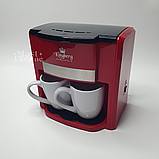 Електрична крапельна кавоварка на 2 чашки Kingberg 750 Вт, кавоварка з двома чашками Червона KB-1991, фото 5