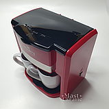Електрична крапельна кавоварка на 2 чашки Kingberg 750 Вт, кавоварка з двома чашками Червона KB-1991, фото 7
