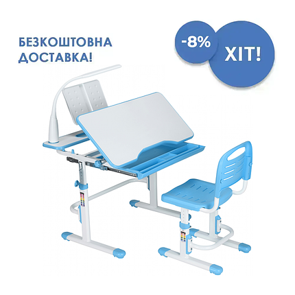 Комплект дитячих меблів Cubby Botero Blue парта та стілець-трансформери, фото 1
