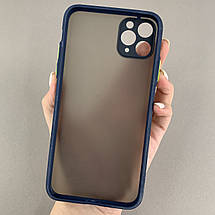 Чохол для Apple iPhone 11 Pro Max матовий із закритою камерою чохол на телефон айфон 11 про макс синій tcb, фото 2
